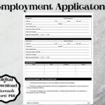 Employment Application Form Template (Word Printable& Editable) Intended For Printable Paper Job Applications