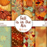 Fall Digital Papers, Autumn Backgrounds, Fall Patterns Inside Fall Printable Paper