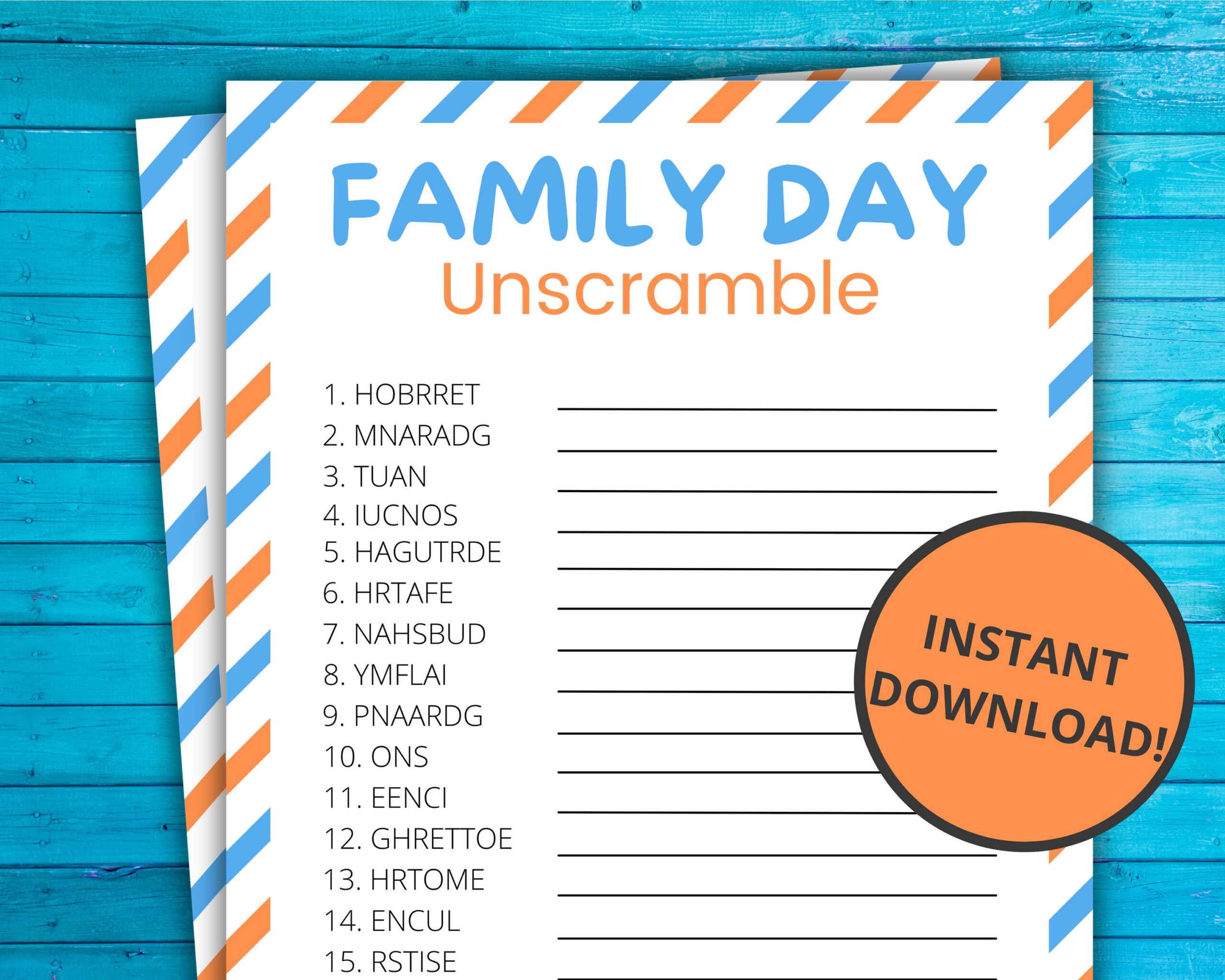 Family Day Unscramble Game | Printable Family Day Game | Family inside Family Printable Paper Games