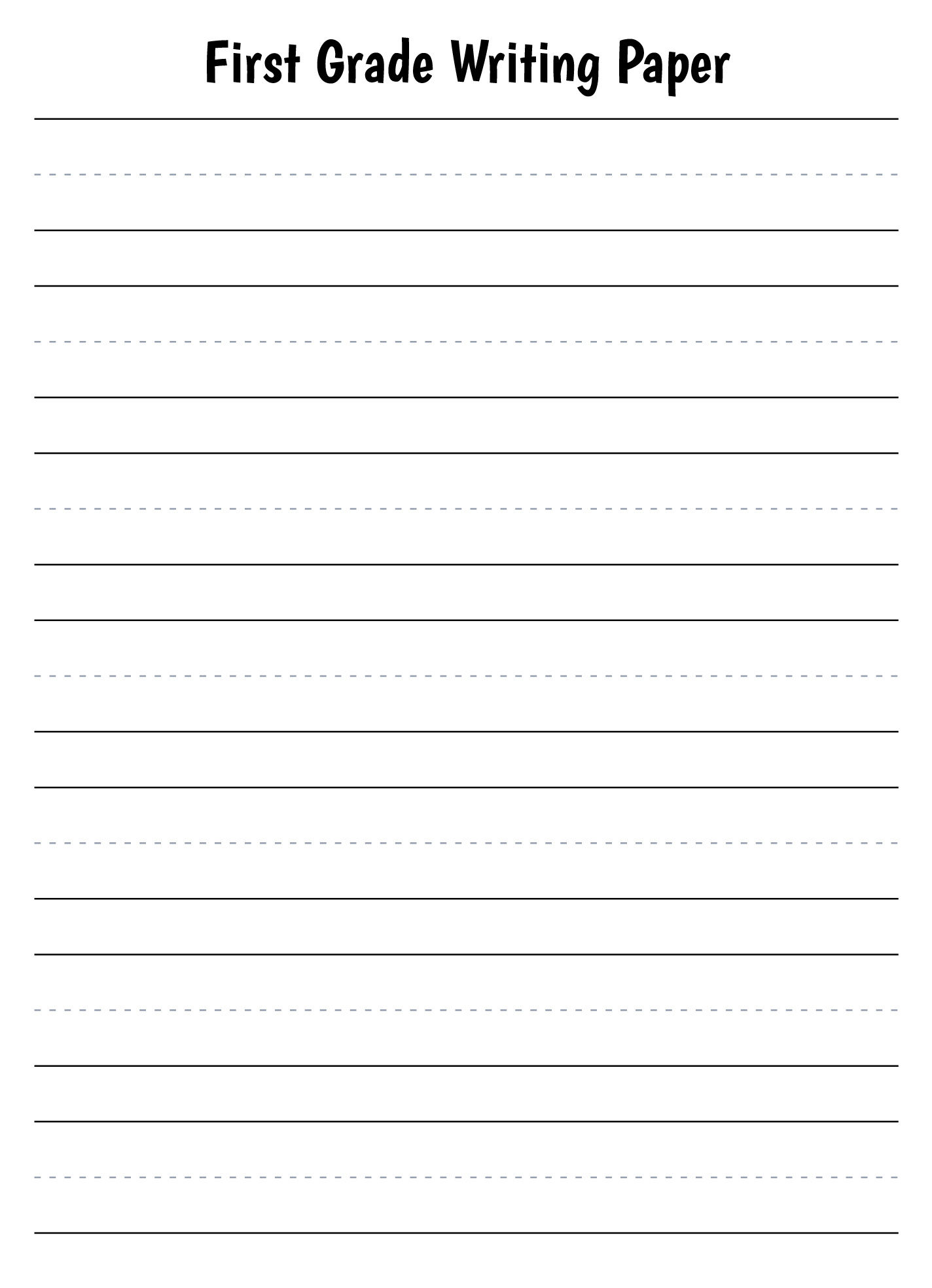 First Grade Lined Paper Free Google Docs Template - Gdoc.io within Printable Paper For 1st Grade