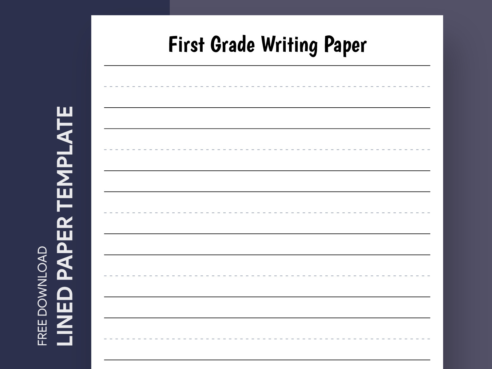 First Grade Lined Paper Free Google Docs Templategdoc On Dribbble pertaining to Printable Paper For 1st Grade