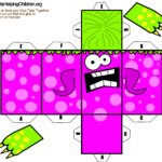 Foldable Paper Monster Toy Figures For Kids To Make On Halloween Pertaining To Printable Paper Folding