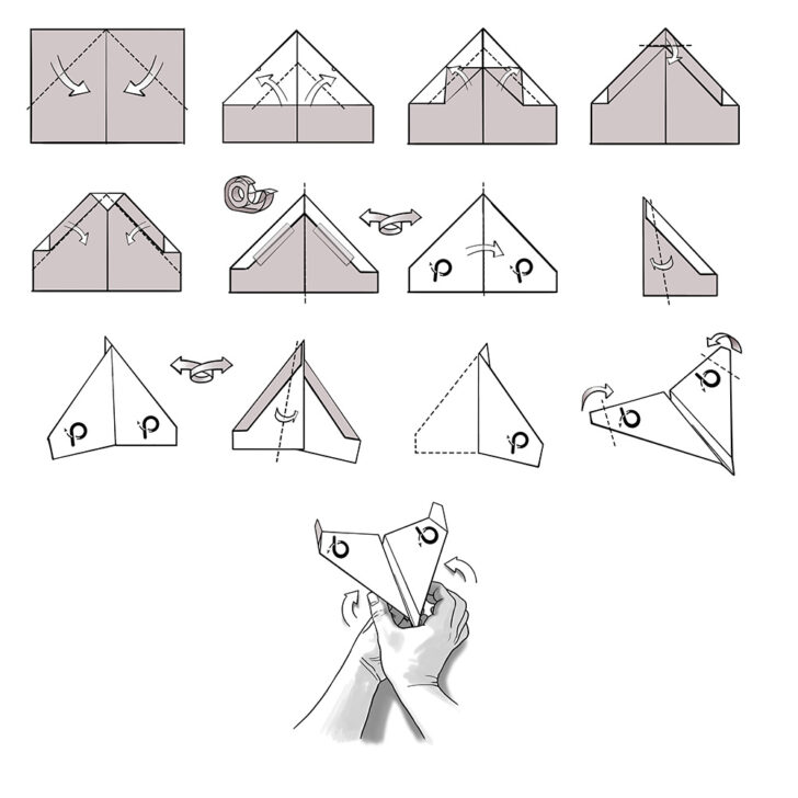 Printable Paper Airplane Folding Template