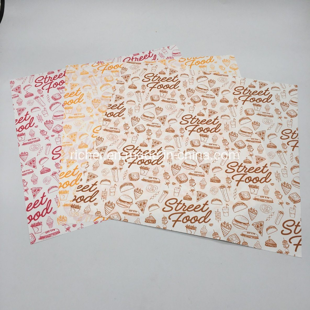 Food Safe Wax Coated Logo Printed Greaseproof Paper in Food Safe Printable Paper