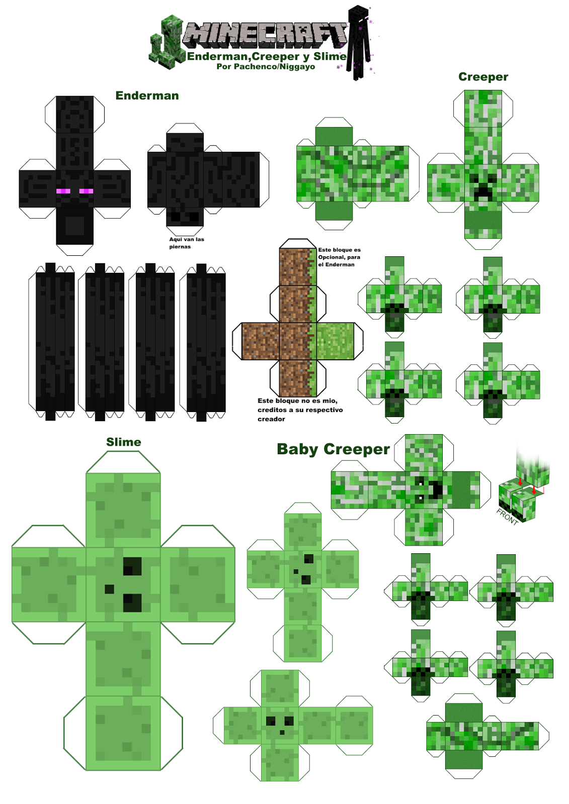 For Anyone Who Wants To Papercraft Print This Pages So You Can Do inside Minecraft Printable Paper