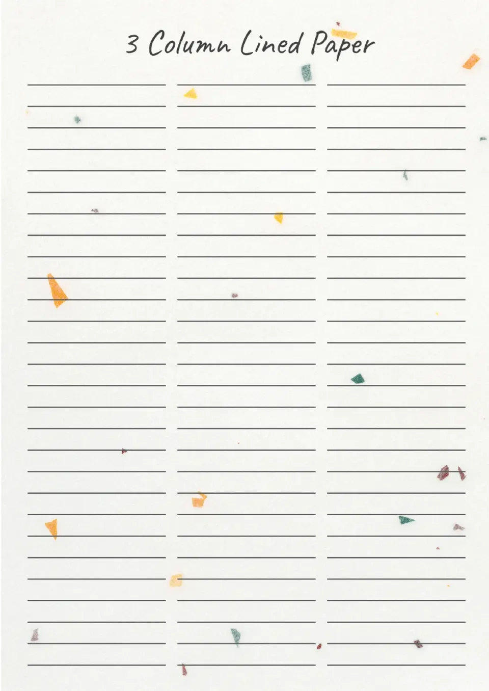 Free 3 Column Lined Paper Template For Google Docs within 3 Lined Paper Printable