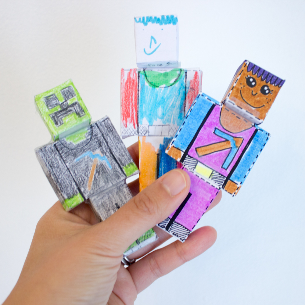 Free 3D Minecraft Paper Doll Printables | Pink Stripey Socks throughout Printable Paper Doll 3D