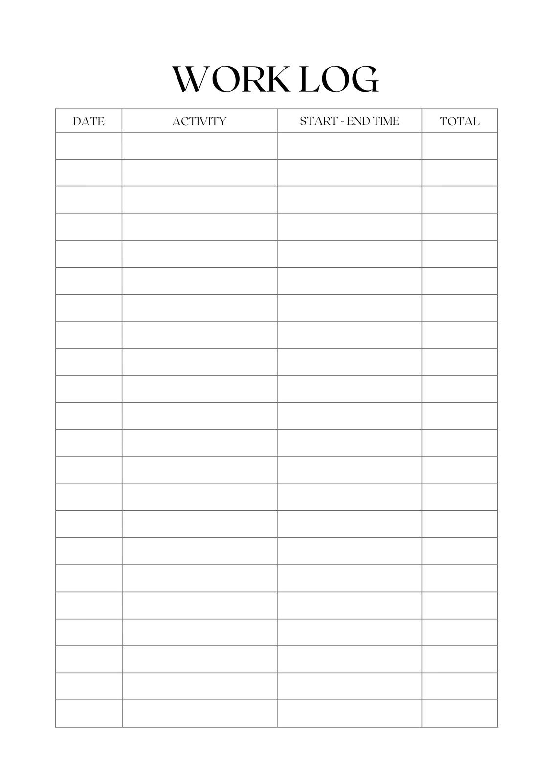 Free And Customizable Log Templates within Printable Paper Logs