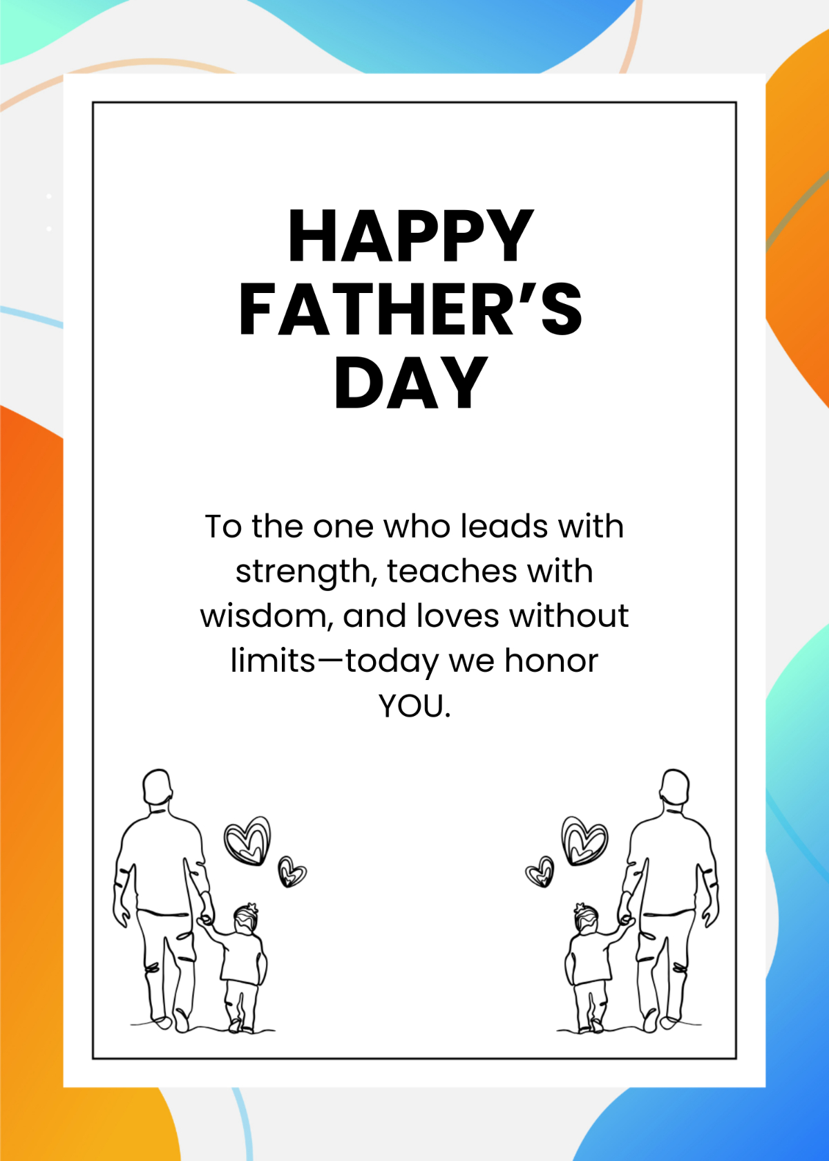 Free Colorful Father&amp;#039;S Day Wishes Banner Template To Edit Online for Father&amp;amp;#039;s Day Printable Paper