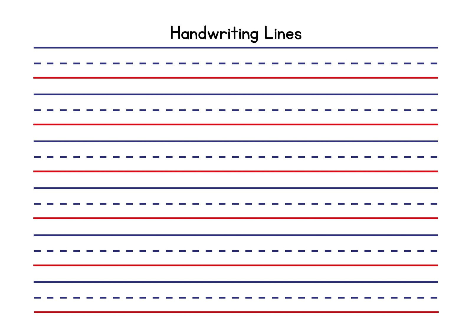 Free Custom Printable Handwriting Worksheet Templates | Canva intended for Primary Lined Printable Paper