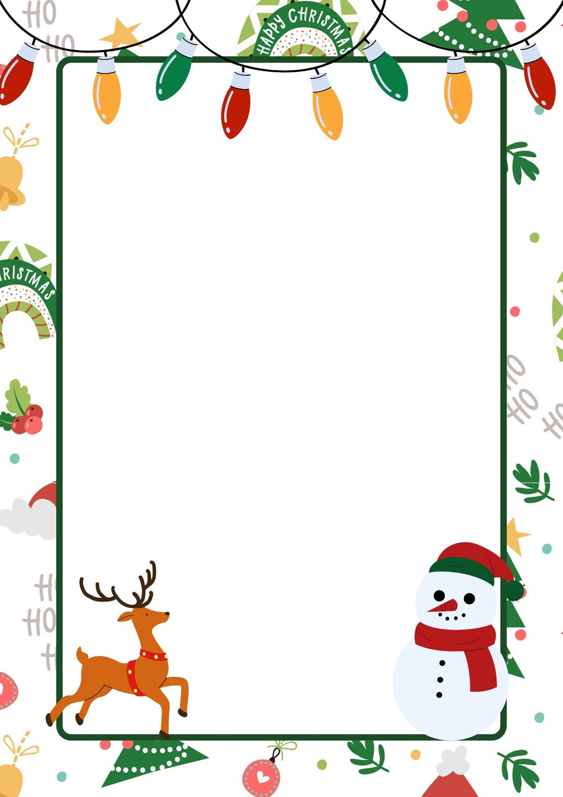 Free Customizable Christmas Page Border Templates | Canva throughout Printable Paper With Christmas Border