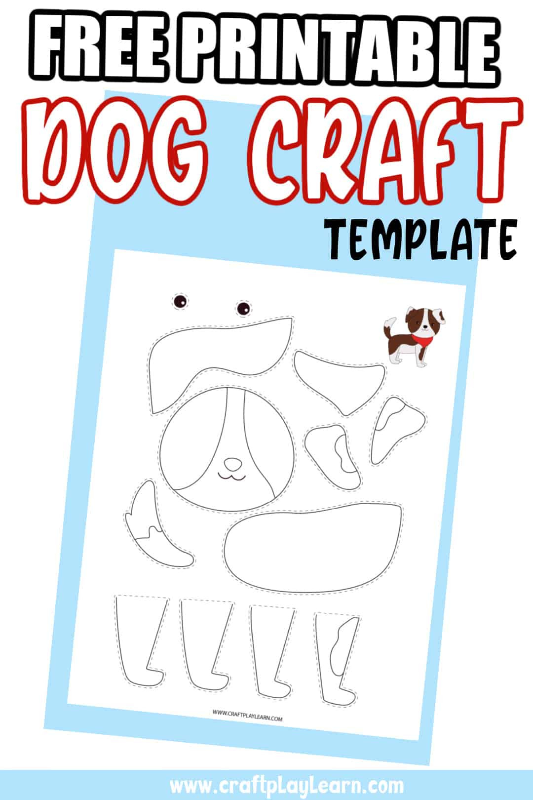 Free Dog Printable Template For Kids - Craft Play Learn within Printable Paper Dog Template