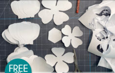 Free Giant Paper Rose Template | Creative Vector Studio regarding Printable Paper Flower Template Free