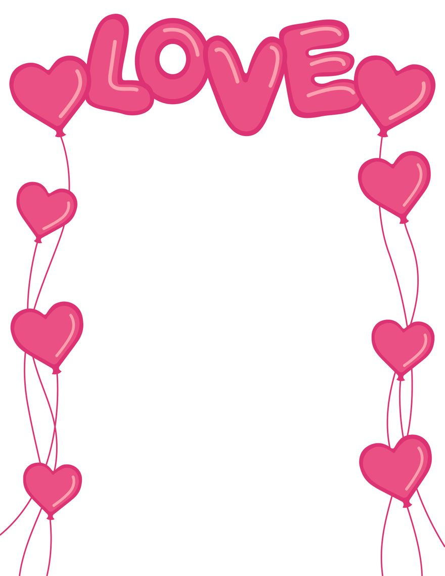 Free Heart Border Templates, Editable And Printable with regard to Printable Paper with Heart Border