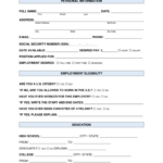 Free Job Application Forms (2)   Pdf | Word – Eforms Regarding Printable Paper Job Applications