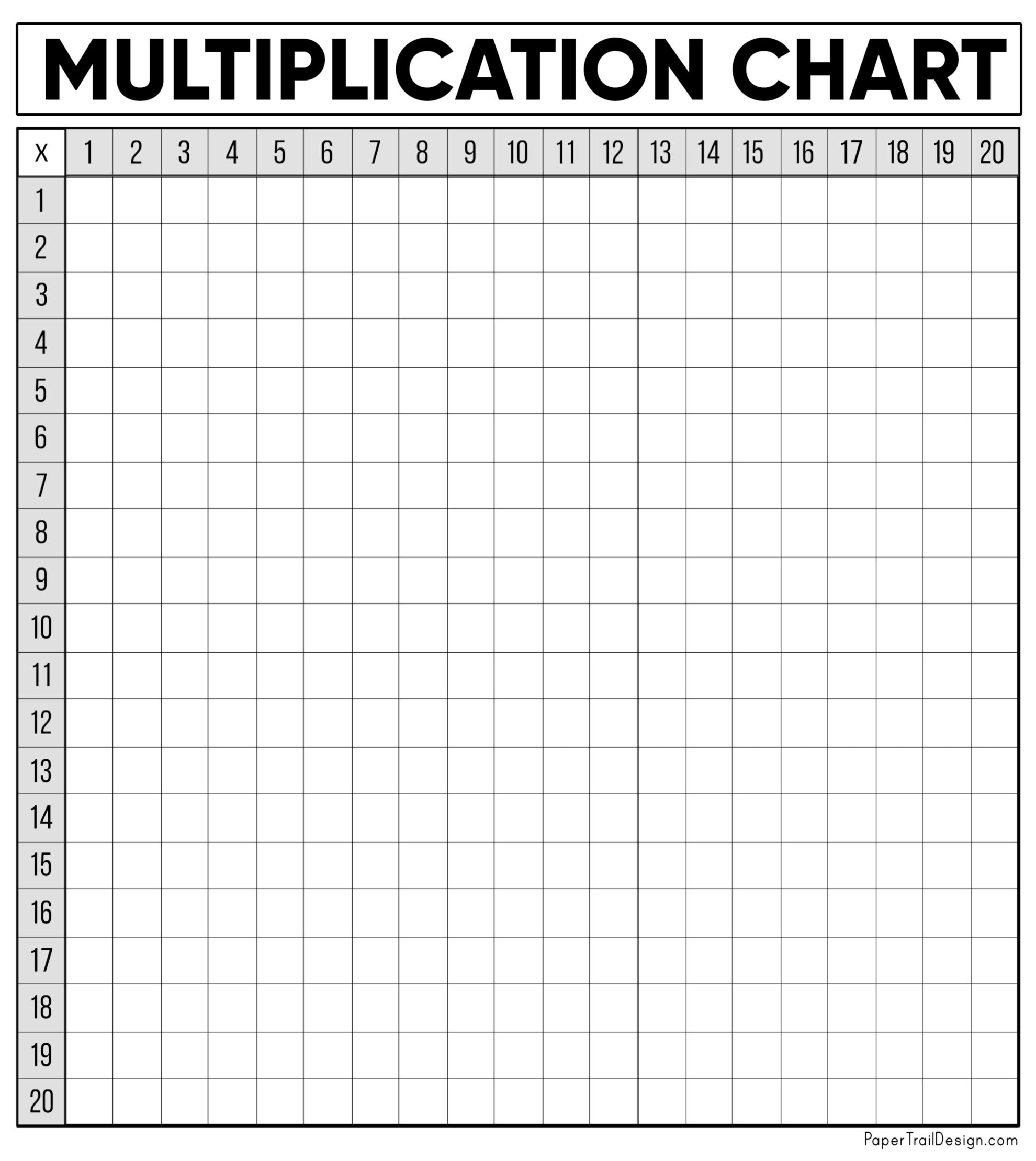 Free Multiplication Chart Printable - Paper Trail Design with Printable Grid Paper For Multiplication