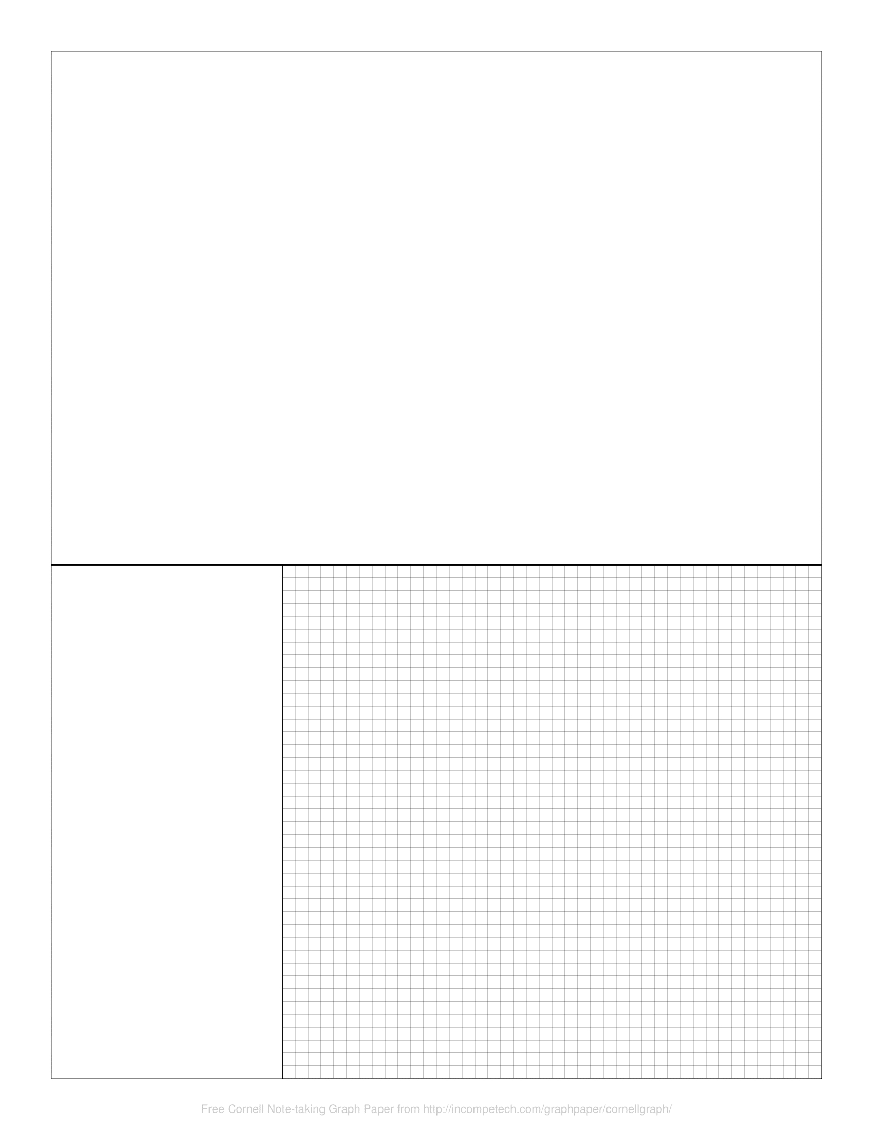 Free Online Graph Paper / Cornell Note-Taking Graph in Printable Grid Paper For Notes