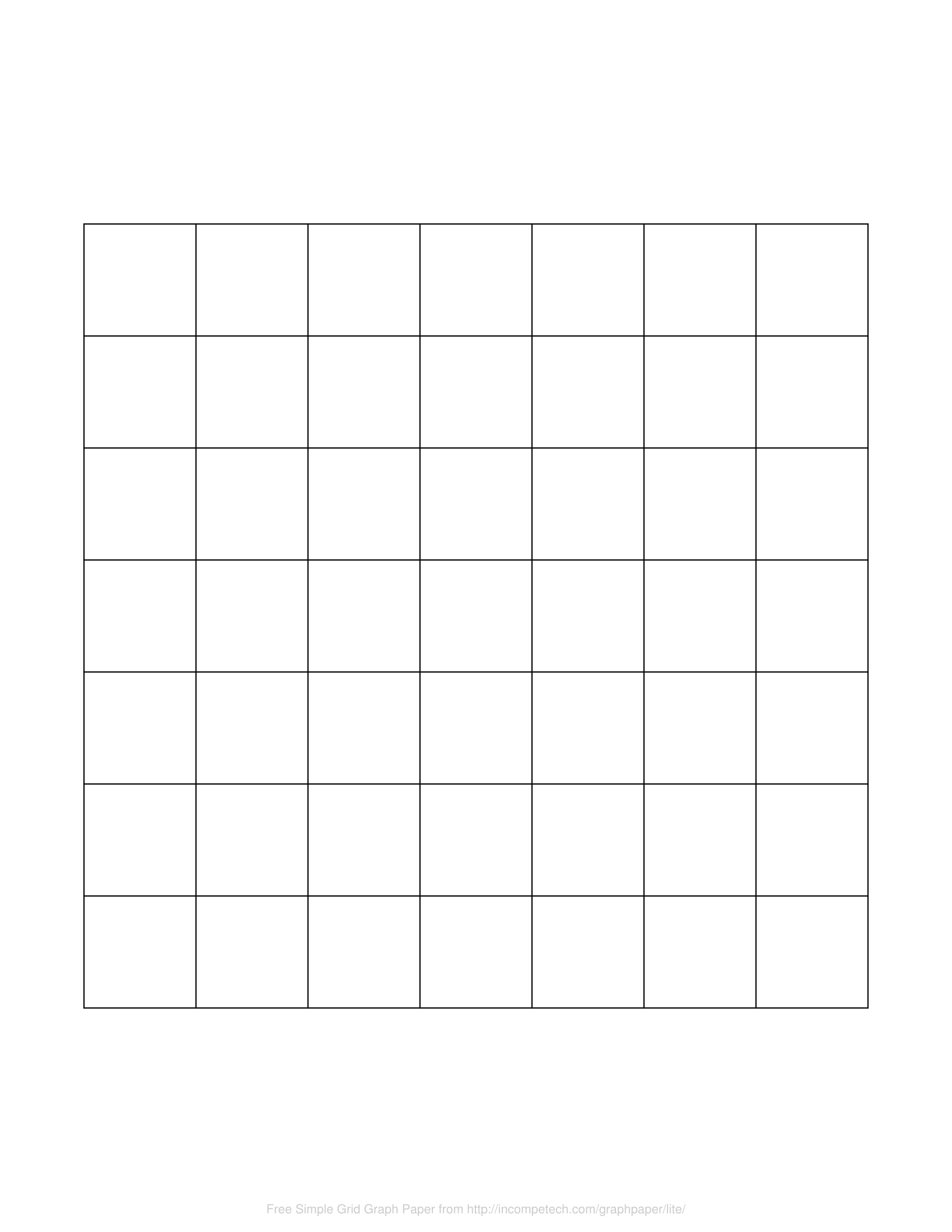 Free Online Graph Paper / Simple Grid in 8X8 Grid Paper Printable