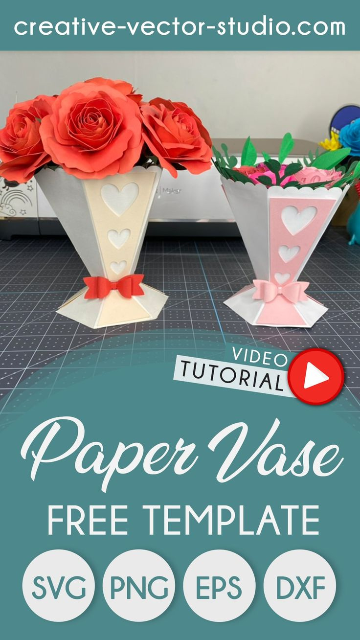 Free Paper Vase Svg Template in Free Printable Paper Vase Template
