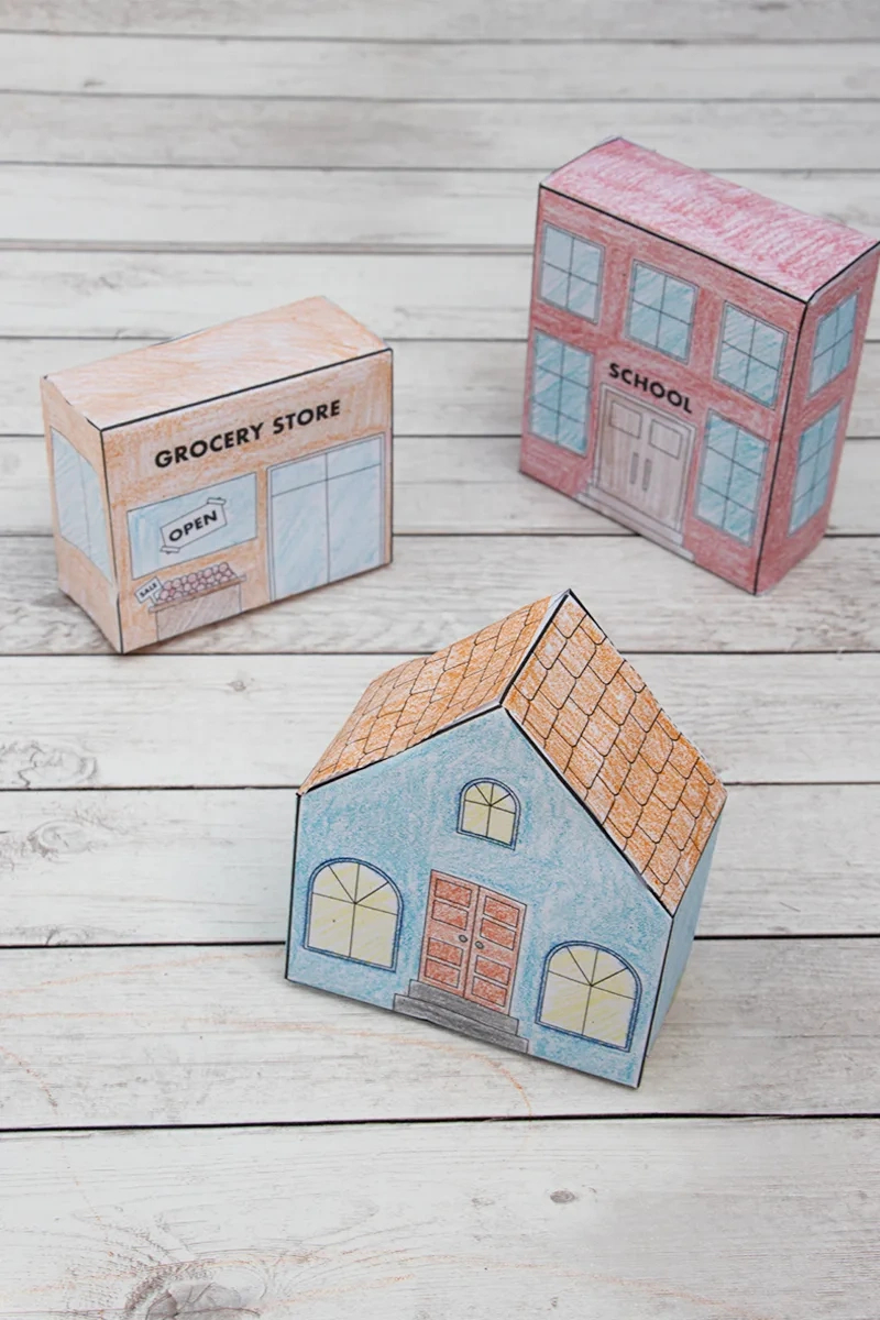 Free Printable 3D Buildings Coloring Pages - Pjs And Paint with regard to Printable Paper Buildings