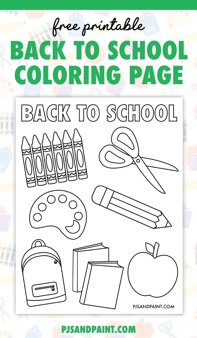Free Printable Back To School Coloring Page - Pjs And Paint throughout Back to School Printable Paper