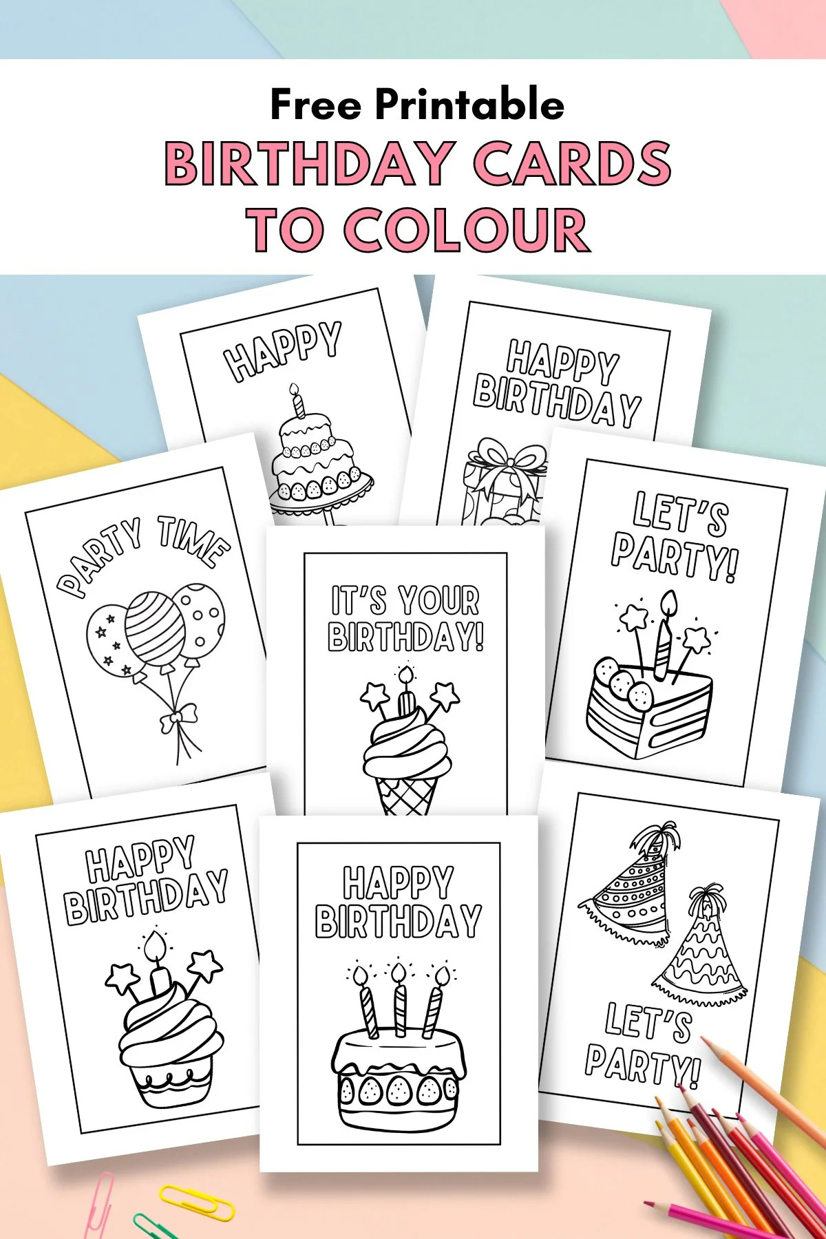 Free Printable Birthday Cards To Colour — Gathering Beauty inside Printable Paper Cards