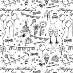 Free Printable Birthday Coloring Paper   Ausdruckbares Regarding Birthday Printable Paper
