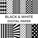 Free Printable Black And White Digital Paper Pack   Chevron Lemon Pertaining To Black And White Printable Paper
