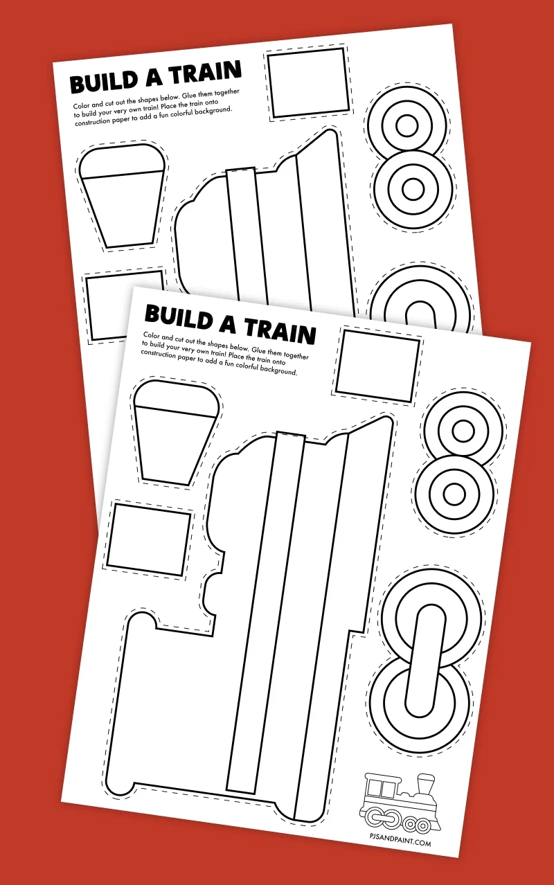 Free Printable Build A Train Craft - Pjs And Paint regarding Printable Paper Train