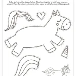 Free Printable Build A Unicorn Craft   Pjs And Paint Inside Unicorn Printable Paper