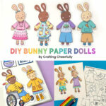 Free Printable Bunny Paper Dolls   Crafting Cheerfully Intended For Diy Printable Paper Dolls