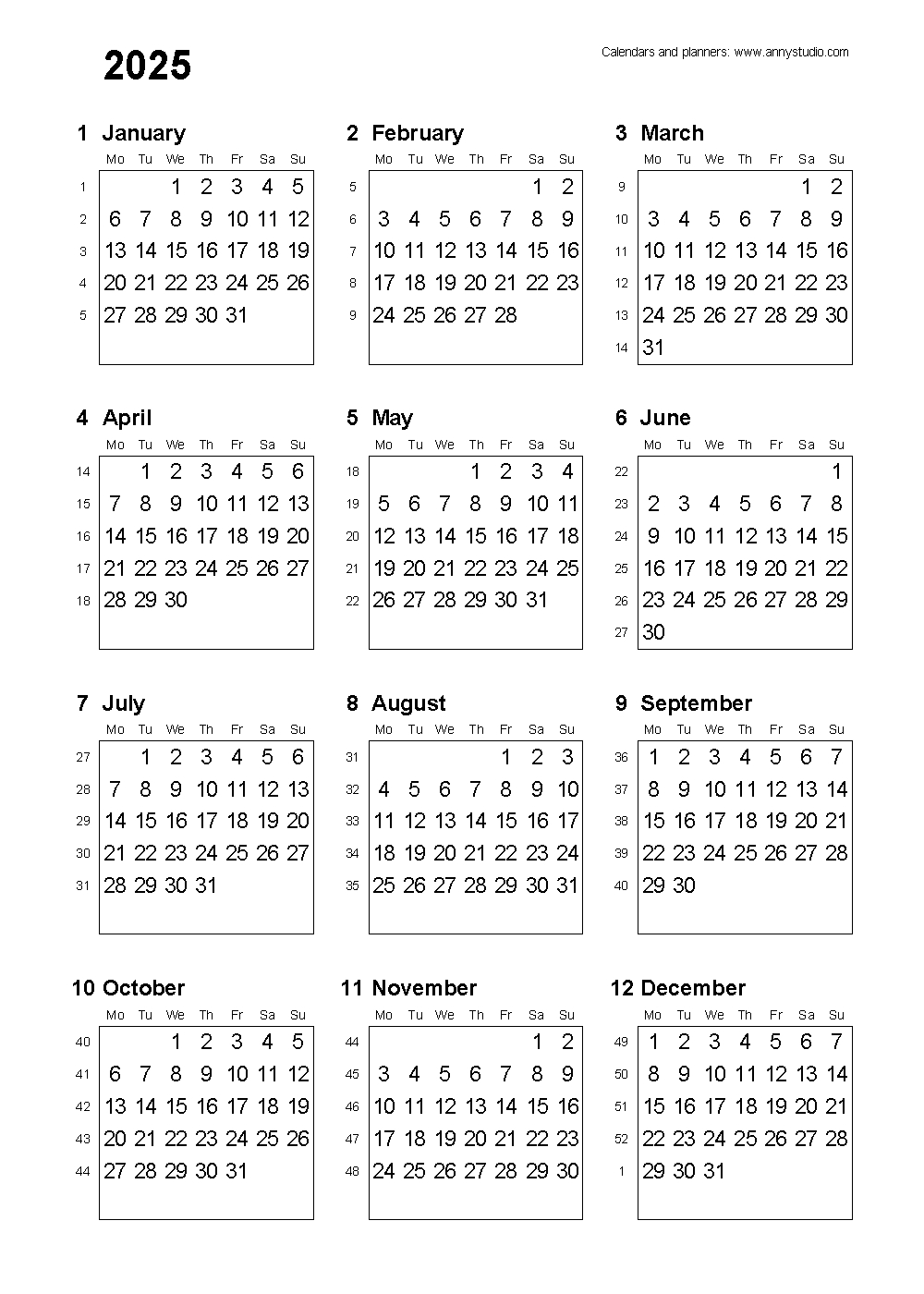 Free Printable Calendars And Planners 2025, 2026 And 2027 in Printable Paper Calendar 2025