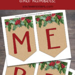 Free Printable Christmas Banner   Six Clever Sisters For Merry Christmas Printable Paper