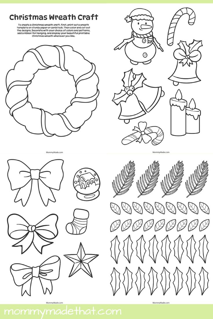 Free Printable Christmas Wreath Craft – Easy For Kids - Christmas throughout Free Printable Paper Wreath Template