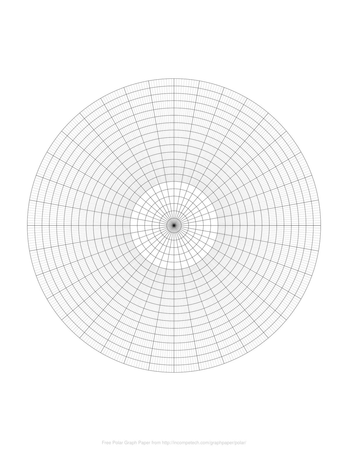 Free Printable Circular Graph Paper Template In Pdf throughout Circle Graph Paper Printable