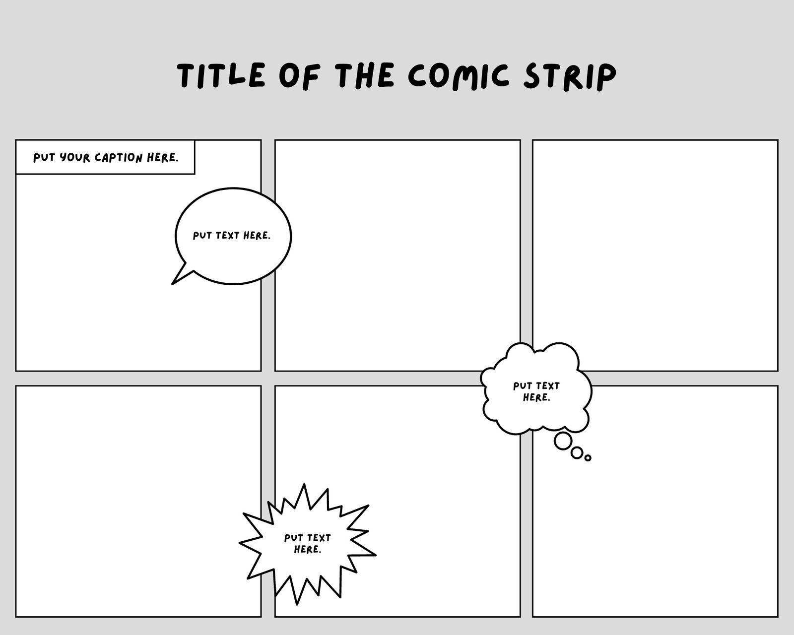Free Printable Comic Strip Templates You Can Customize | Canva pertaining to Comic Book Printable Paper