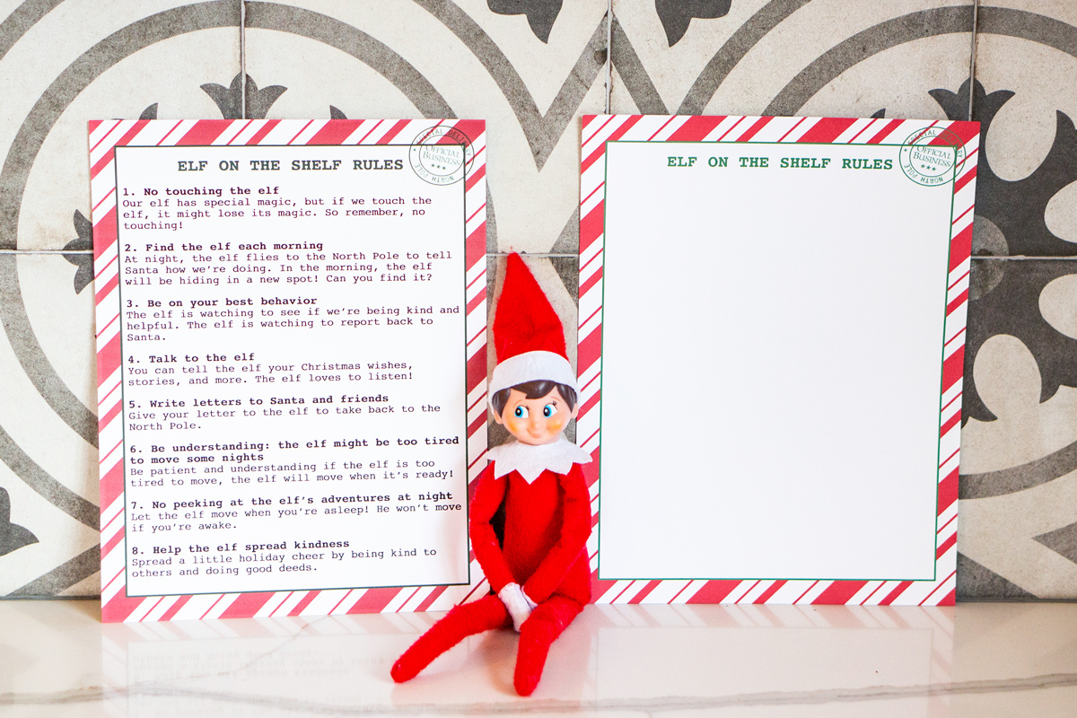 Free Printable Elf On The Shelf Rules For Kids for Elf On the Shelf Printable Paper