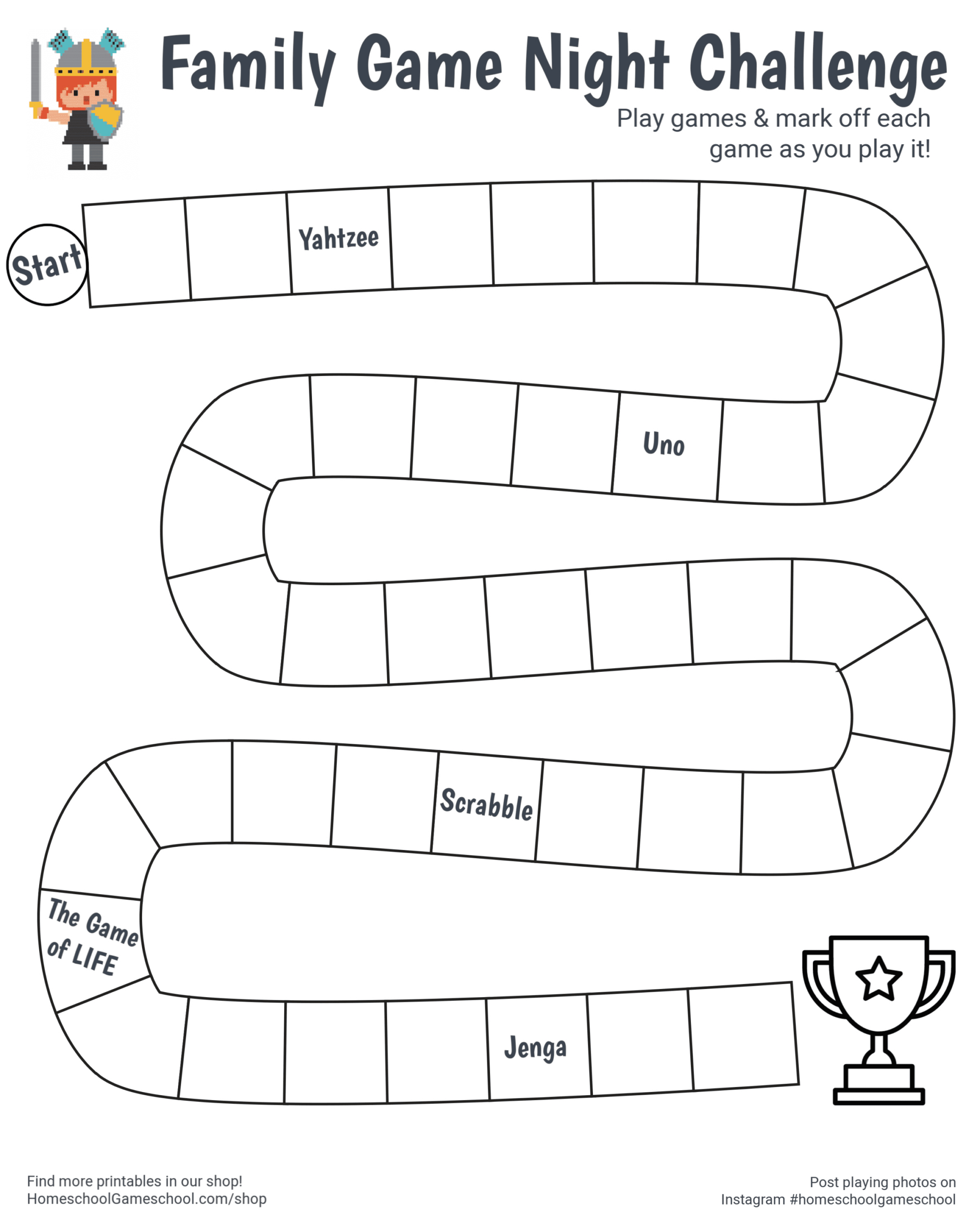 Free Printable Family Game Night Challenge Poster - Worksheets Library within Family Printable Paper Games