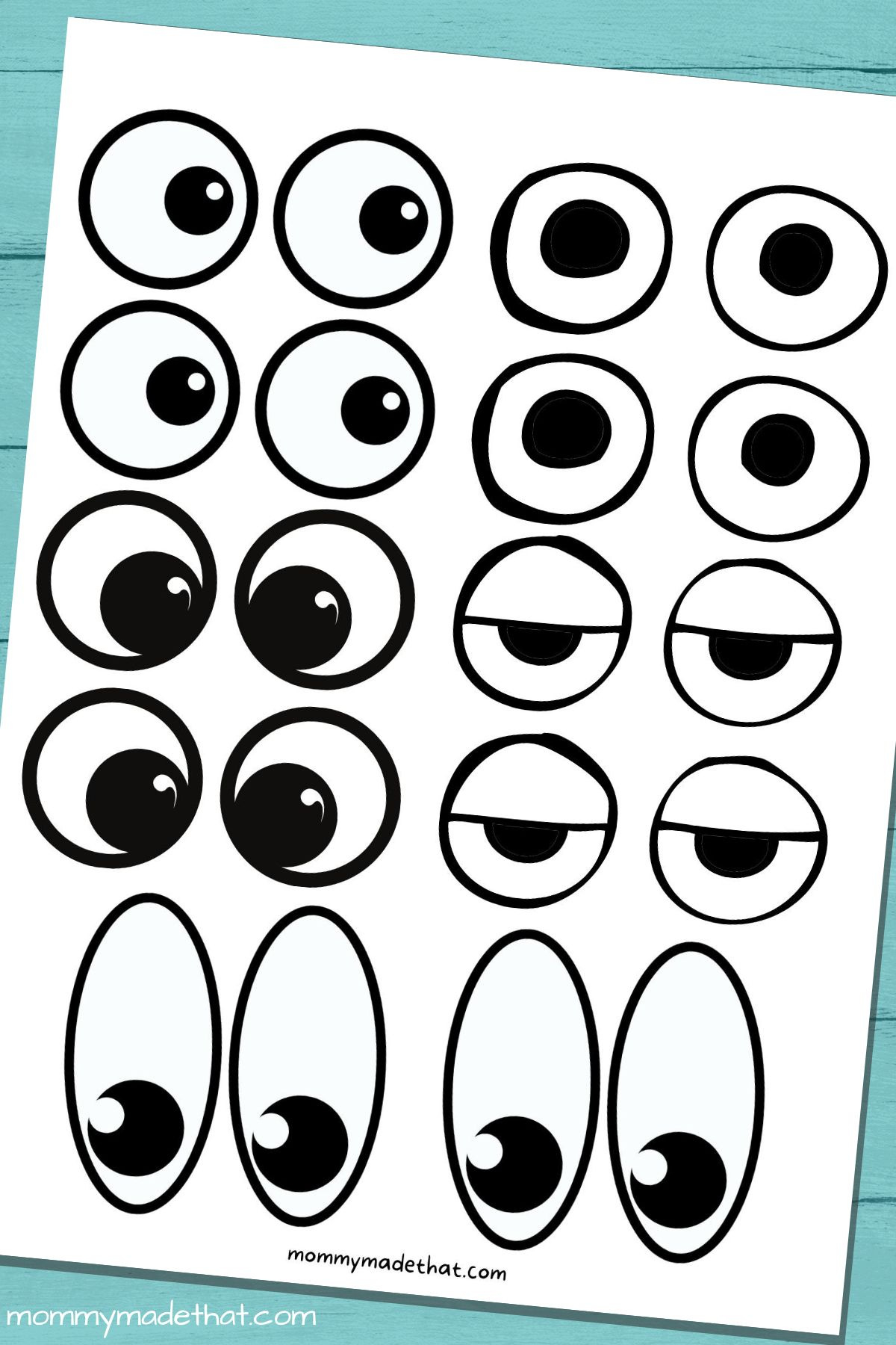 Free Printable Googly Eyes (Tons Of Sizes!) within Printable Paper Eyes