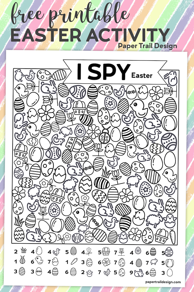 Free Printable I Spy Easter Activity - Paper Trail Design intended for Free Easter Printable Paper