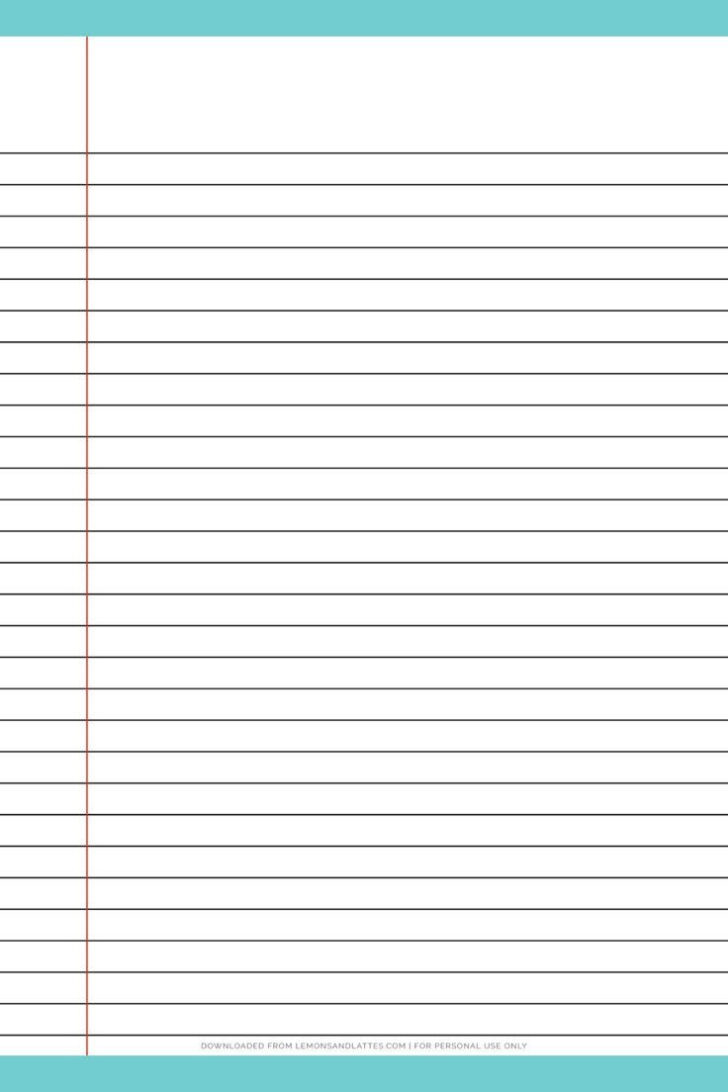 Lined Paper Template Printable