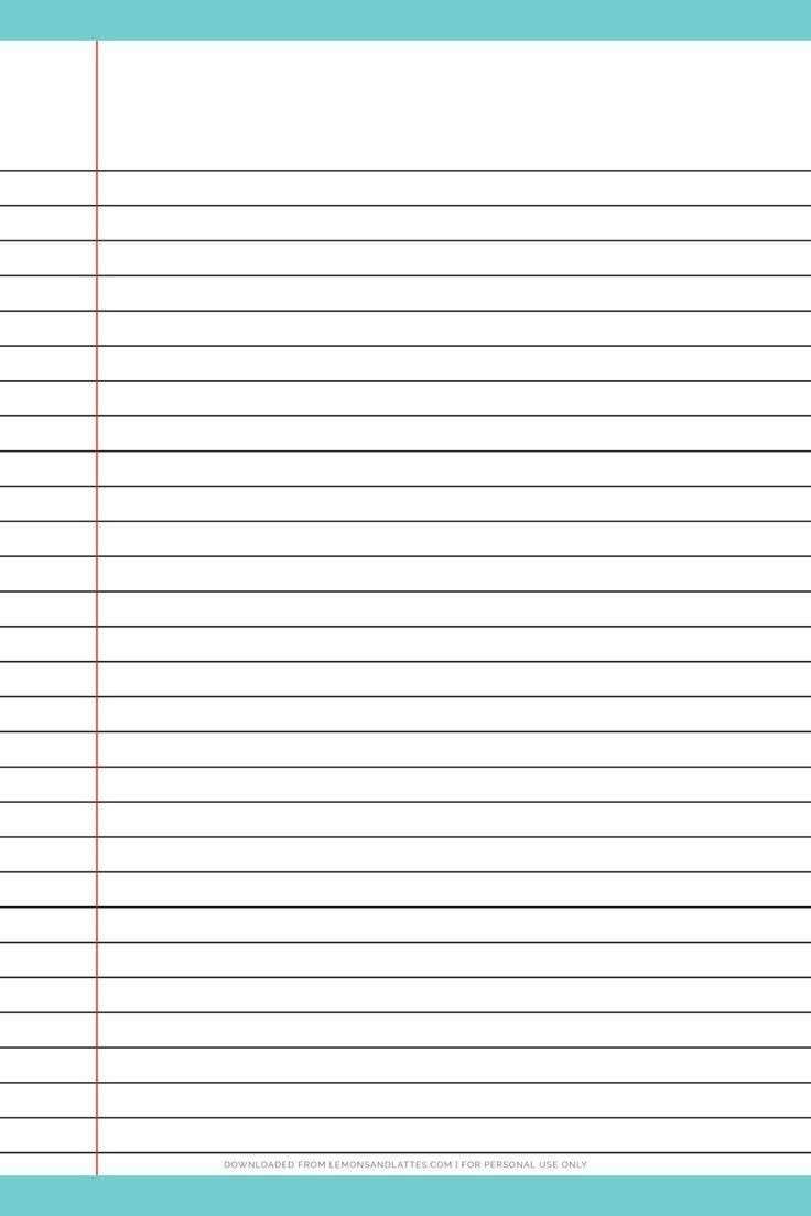 Free Printable Lined Notebook Paper pertaining to Free Printable Paper With Lines