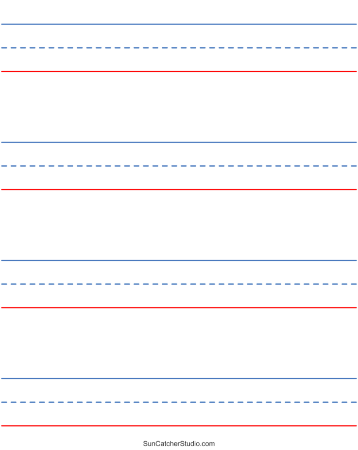 Printable Writing Paper Blue Red Blue Lines