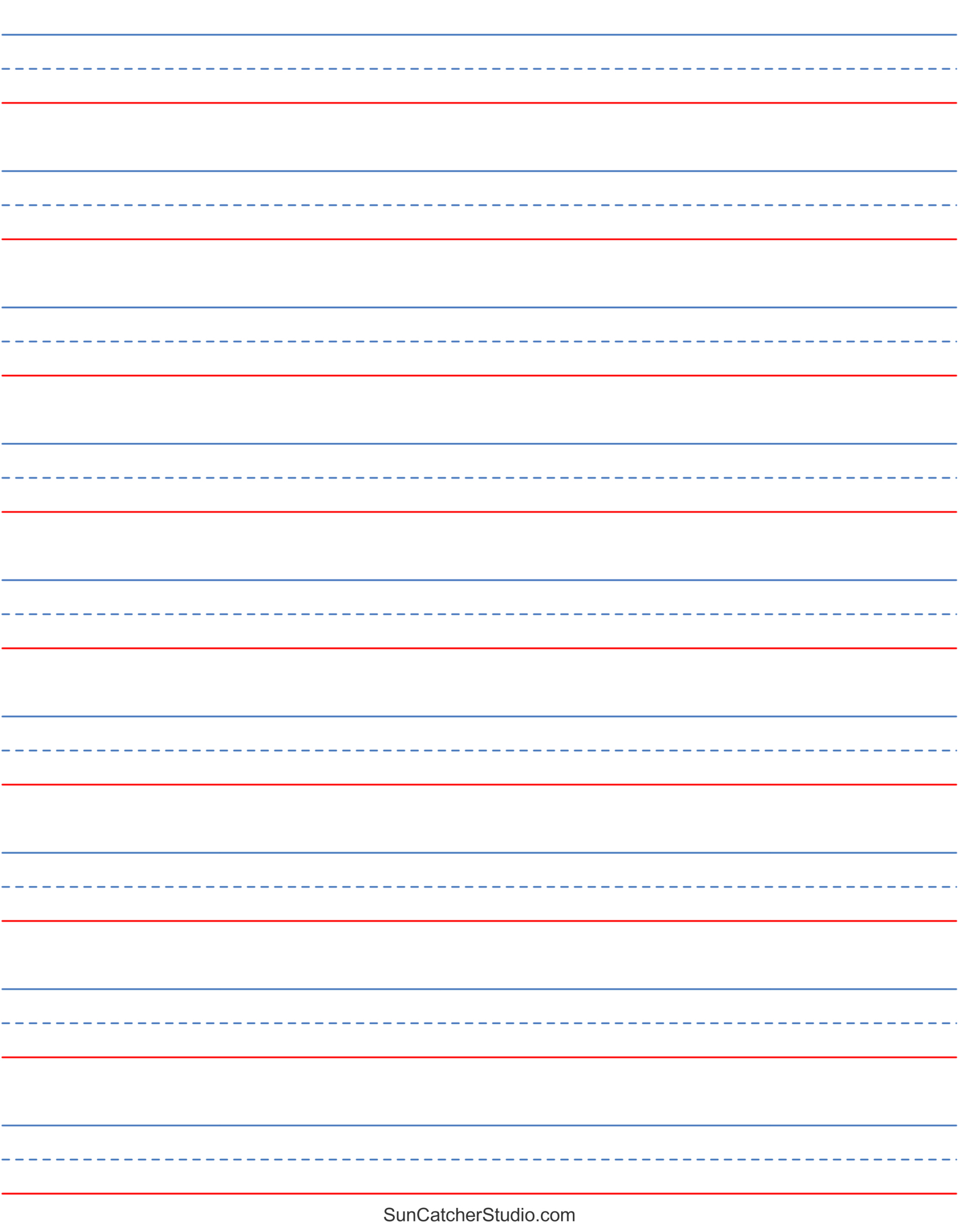 Free Printable Lined Paper (Handwriting, Notebook Templates regarding Printable Paper For 2nd Grade