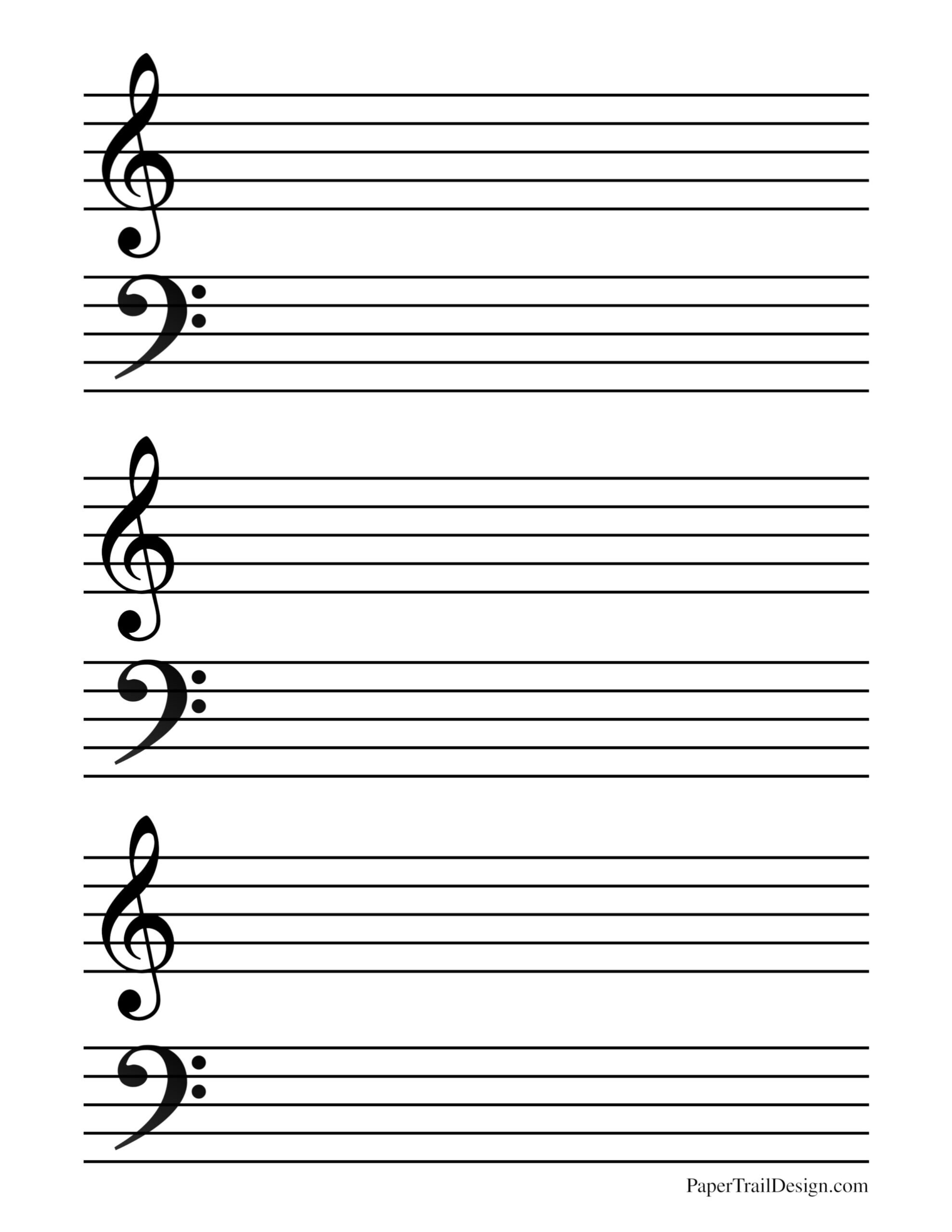 Free Printable Music Staff Paper - Paper Trail Design pertaining to Music Staff Paper Printable