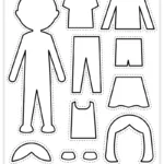 Free Printable Paper Doll Coloring Page   Pjs And Paint For Free Printable Paper Doll Template Girl
