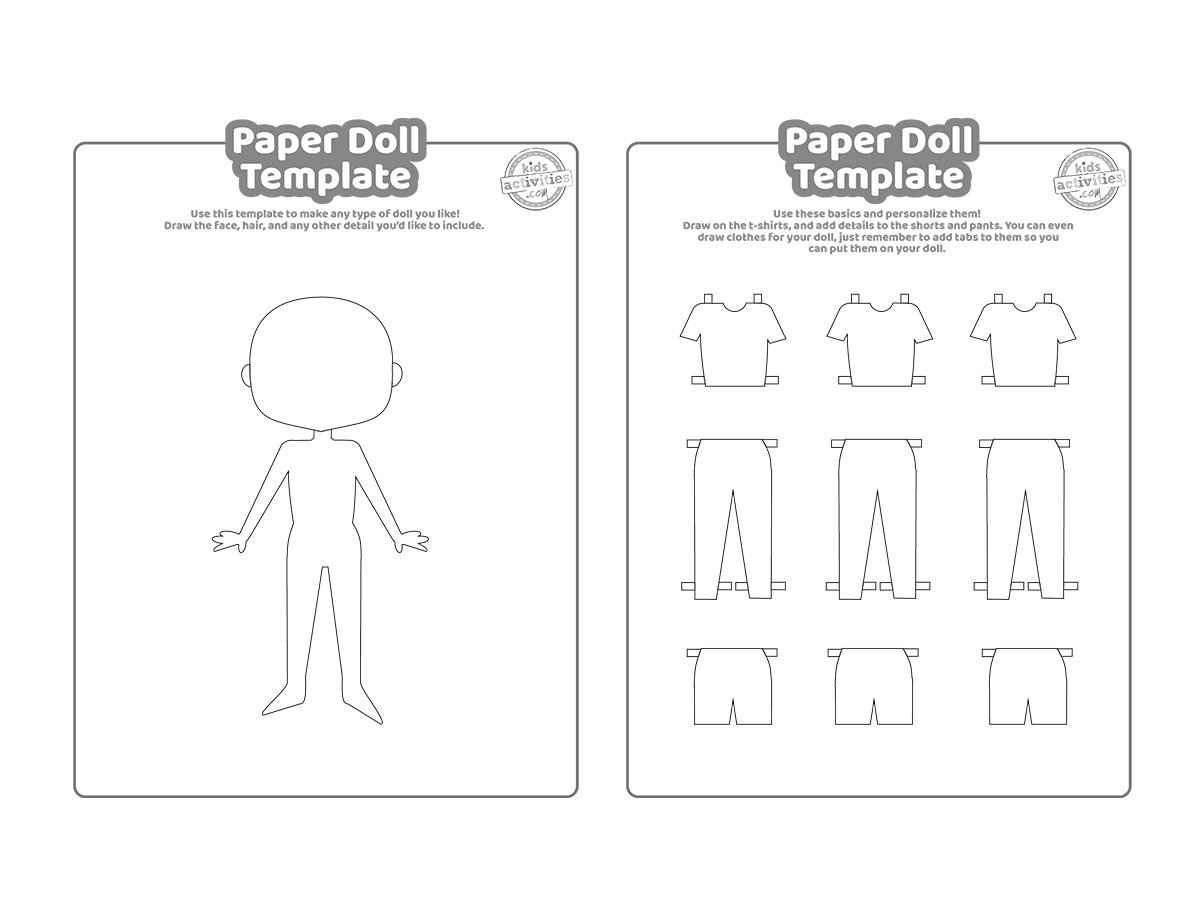 Free Printable Paper Doll Template | Kids Activities Blog inside Printable Paper Doll Body