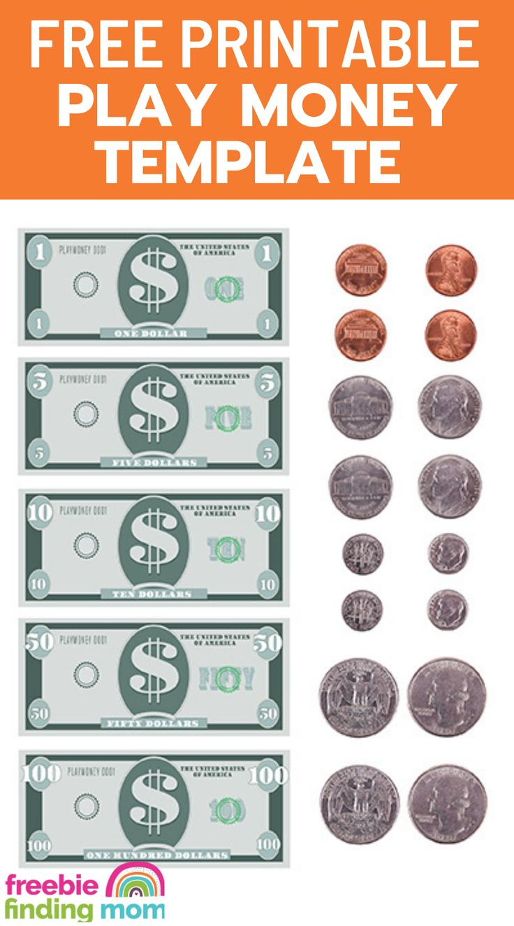 Free Printable Play Money Template in Free Printable Paper Money Template
