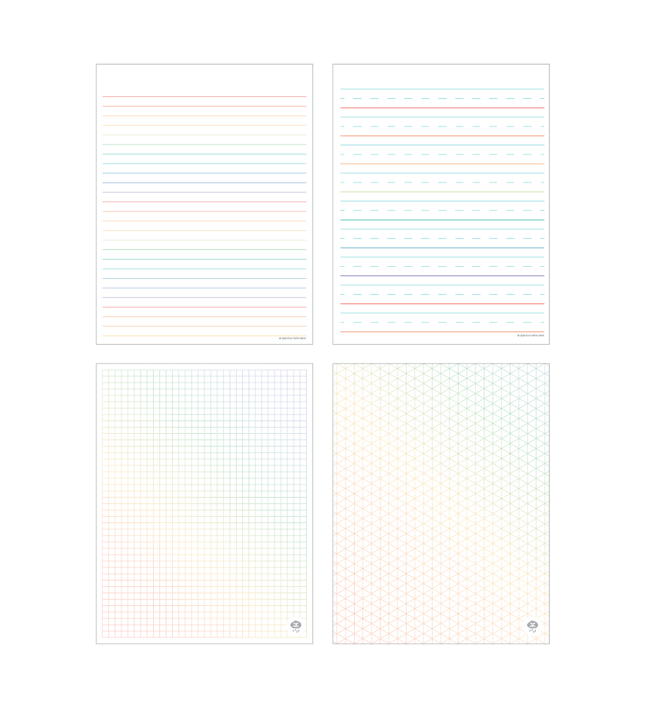 Free Printable Rainbow Notebook Paper, Graph Paper — Play With regarding Grid Paper Notebook Printable