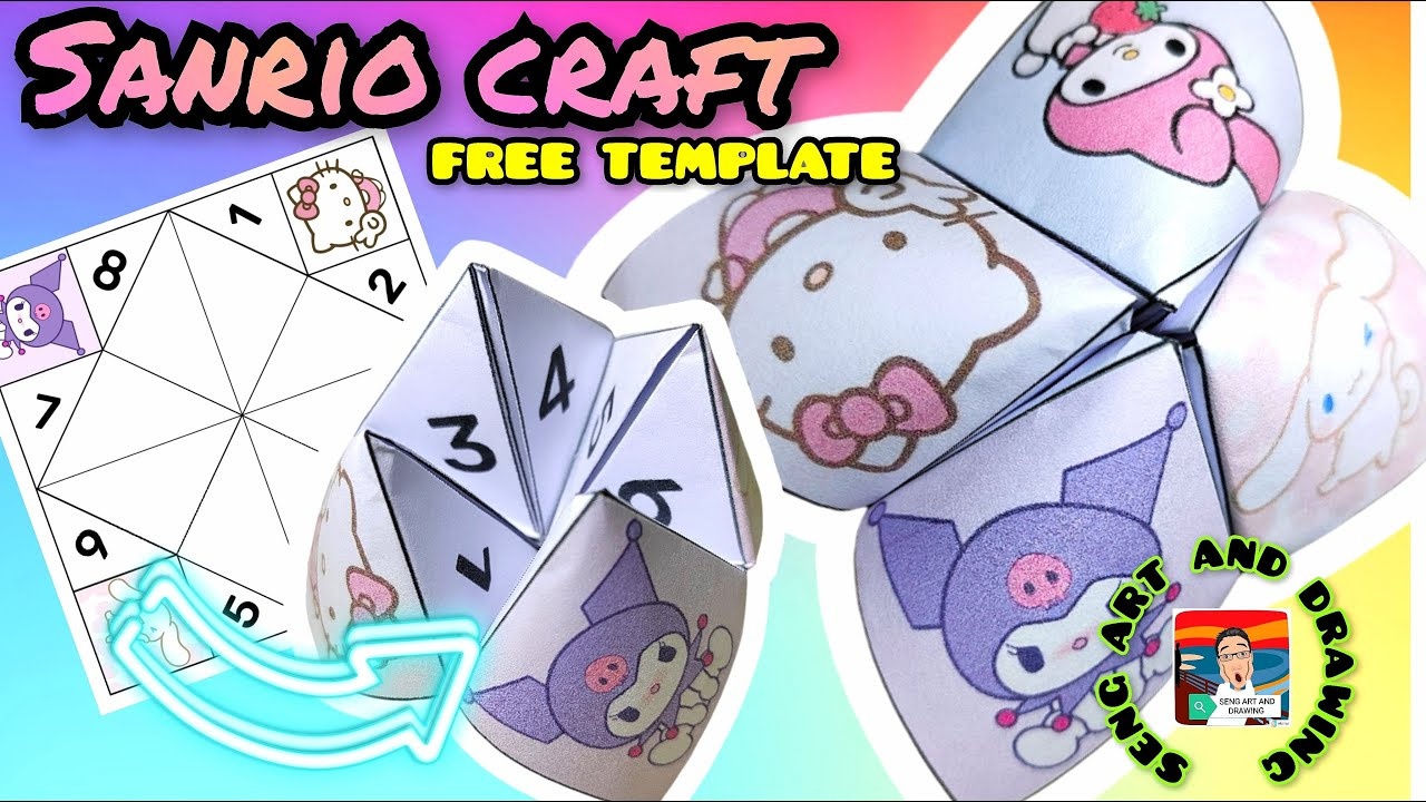 Free Printable Sanrio Fortune Teller Craft Template - Cute Sanrio Crafts in Printable Paper Crafts Sanrio